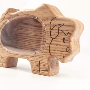 Bizon wood piggy bank