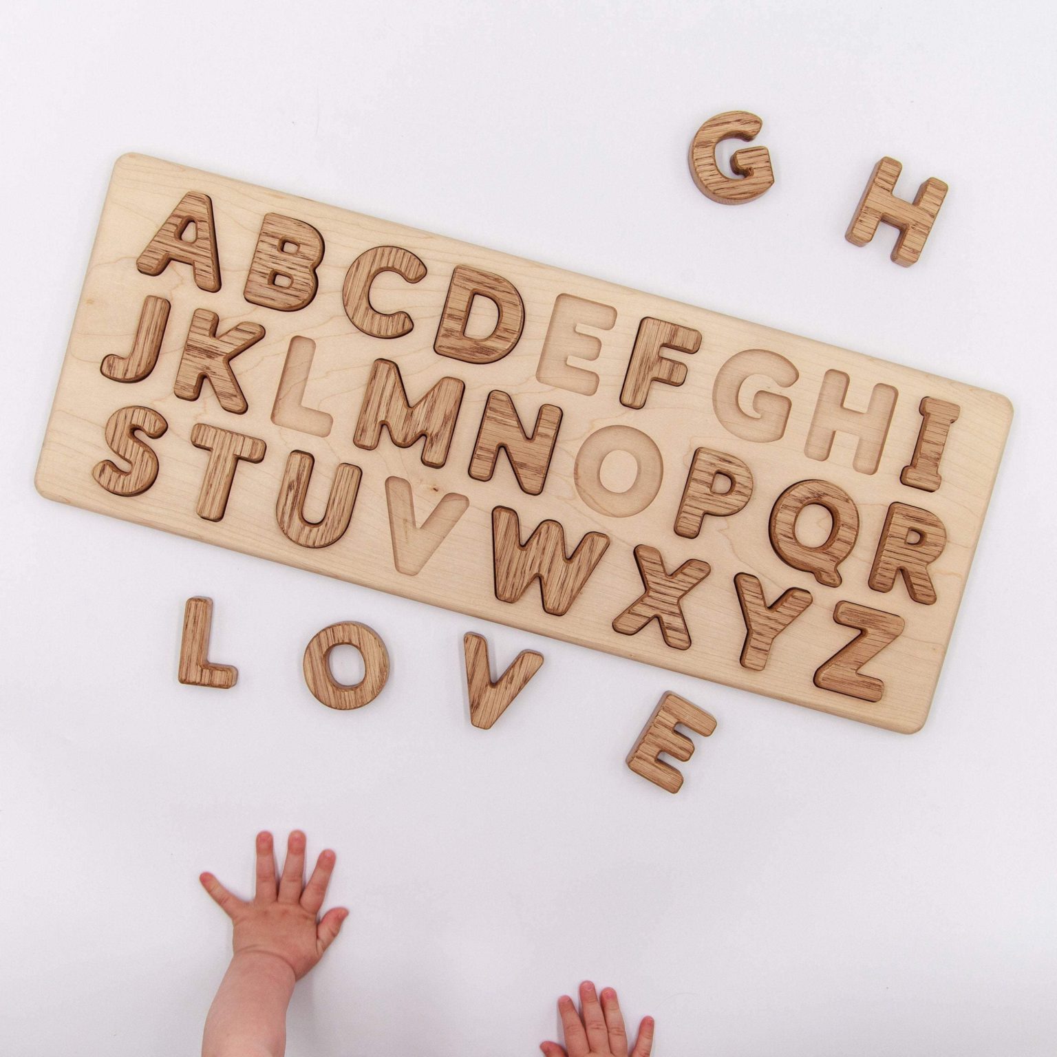 Wooden English alphabet puzzle for toddlers DejavuWood
