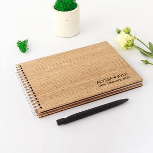wooden photo guest book